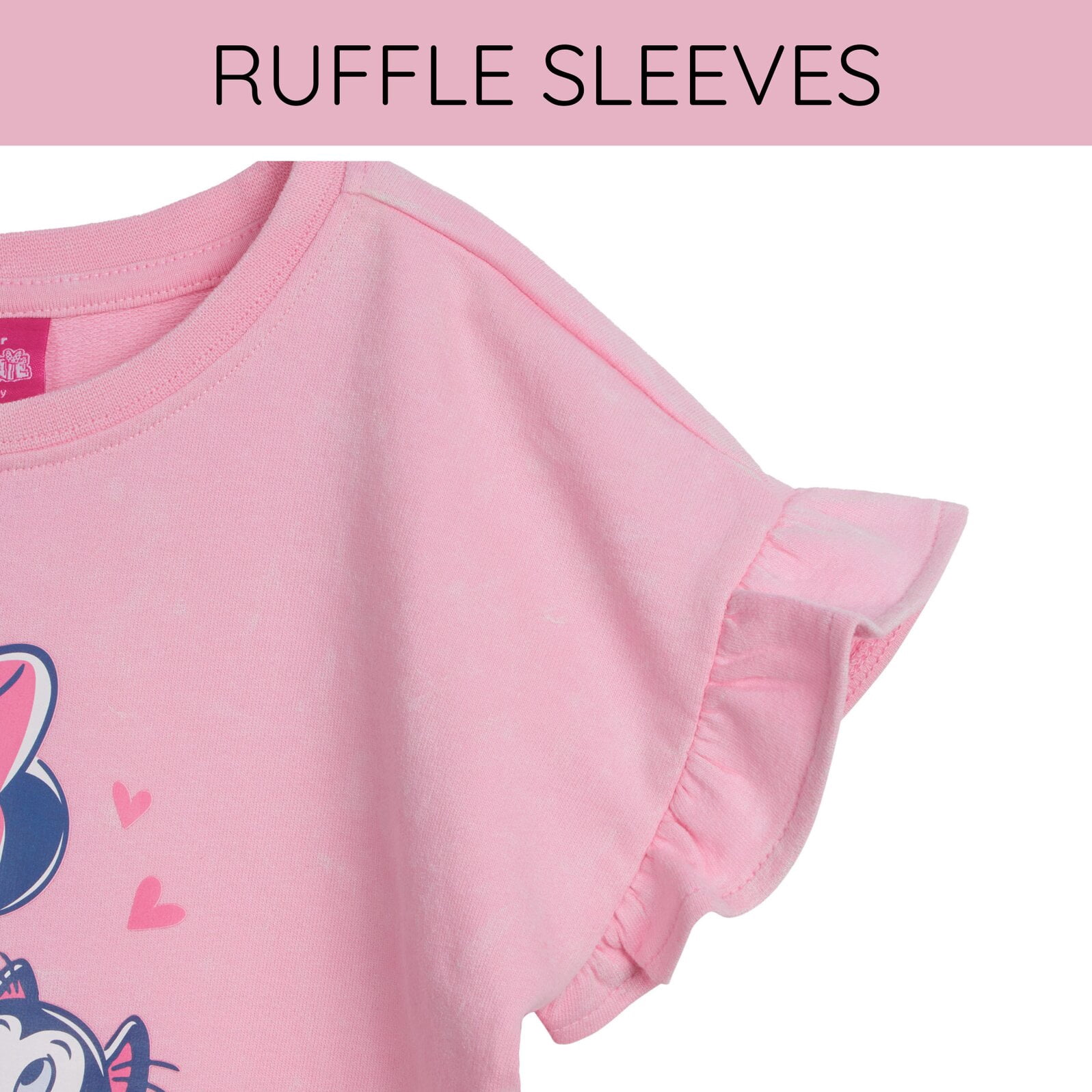 Disney Minnie Mouse Baby Girls' Short Sleeve Graphic T-Shirt and French Terry Shorts Set Pink Optic Wash Minnie Mouse