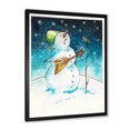 thumbnail image 2 of Designart Christmas Snowman Playing Guitar IV Traditional Framed Wall Art, 2 of 4