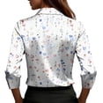 thumbnail image 5 of Vekome Summer Blouses for Women Plus Size 3/4 Sleeve T Shirts Collared Elegant Pullover Satin Print Tops White M, 5 of 6