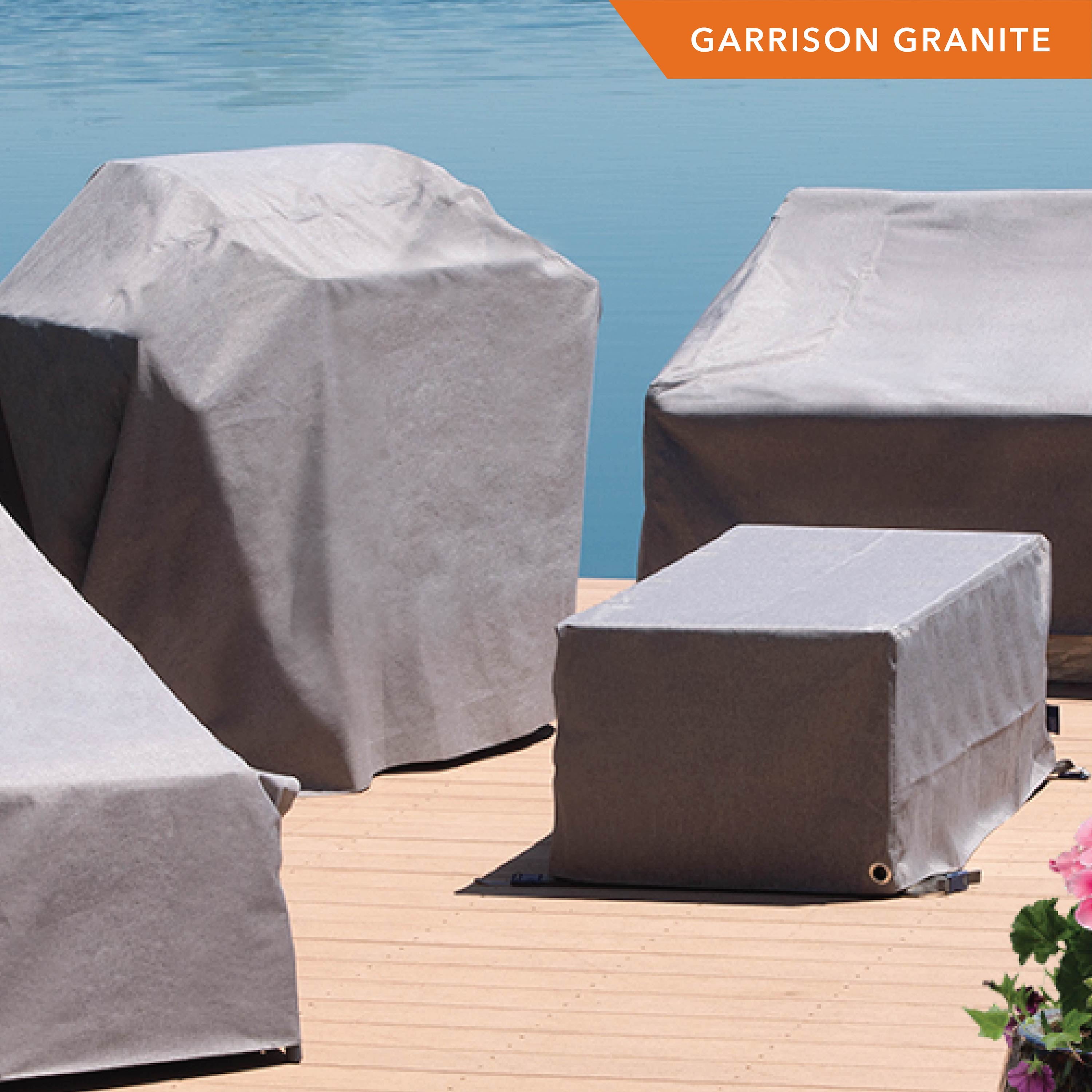 Modern Leisure Garrison Square Fire Pit Table Cover, Waterproof, 32" Square x 22"H, Granite Gray