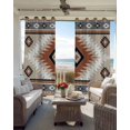thumbnail image 4 of Brown Gray Boho Blackout Curtains, Light Blocking Print Window Curtains, Southwestern Ethnic Abstract Geometric Thermal Insulated Window Drapes for Living Room Kitchen Cafe 2 Panels, 104"W x 52"L, 4 of 9