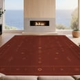 thumbnail image 2 of Design&I 8'x10' Washable Area Rug Rich Terracotta Geometric Elegance Intricate Symbols and Borders Design for Dining Room, Large Office, Lounge, Snag-Free, 2 of 7