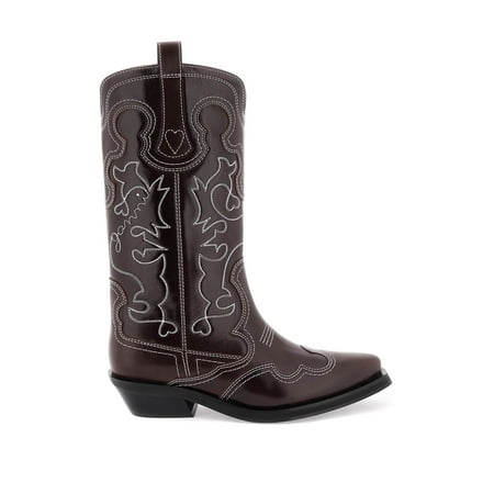 

Ganni Embroidered Western Boots Women