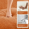 thumbnail image 5 of U-shaped Soft Teddy Fabric Boneless Sofa, Assembly Chaise, No Assembly Required Curved Armrest, Anti-Slip Design 32D High Density Sponge Streamlined Design, Fits Living Rooms Reading Nook (Orange), 5 of 11
