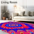 thumbnail image 2 of ODIKA 6'x9' Machine Washable Non-Slip Area Rug, Burst Floor Covering with Kaleidoscope Design High Traffic Rug, Pink, 596394, 2 of 7