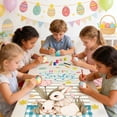 thumbnail image 4 of Easter Table Runner Placemat Polyester Fabric with Rabbit Egg Floral Print for Holiday Dining Party Table Decorations(A-150*33cm), 4 of 6