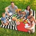 thumbnail image 7 of Color Wave Point Geometry Picnic Blanket Waterproof Outdoor Beach Blanket Hand-held Pad Suitable for Travel, Camping, Beach, Family Gatherings, 7 of 7