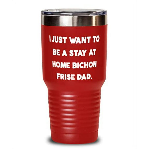 Unique Bichon Frise Dog, I Just Want to Be a Stay at Home Bichon Frise Dad, Bichon Frise Dog 30oz Tumbler From Friends