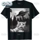 thumbnail image 5 of Camisetas con gráficos de OVNI y selfies de gatos, ropa para hombre, nuevas camisetas y tops, camisetas de algodón para mujer, camisetas estampadas, ropa Y2K, lindas y divertidas camisetas, 5 of 6