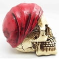thumbnail image 4 of Pirate Crew Criminal Raider Skull With Red Bandana Skeleton Figurine Statue, 4 of 4