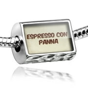 Bead Espresso Con Panna Coffee, Vintage style Charm Fits All European Bracelets