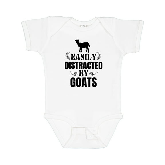 Inktastic Easily Distracted by Goats Boys or Girls Baby Bodysuit