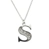 Imitation Rhodium "C" Initial Necklace, 16"