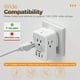 thumbnail image 5 of Adaptador de viaje TESSAN tipo D de EE. UU. a la India, paquete de 2 con puertos USB, 5 of 7