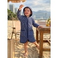 thumbnail image 5 of BemeyourBBs Kids Toddler Baby Girl Boy Terry Swim Cover Up Summer Beach Towel Swimsuit Coverups Baby Poncho For Kids Zip Up Long Sleeve Striped Hooded Bathing Suit Cover Up One Piece Swimsuits, 5 of 9