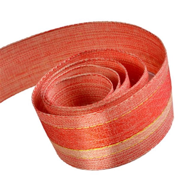 Papillon Ribbon & Bow R097065-38-0250-GOLD 1.5 in. 50 Yards Brilliance Stripe Ribbon With Wire Edge- Red & Metallic Gold