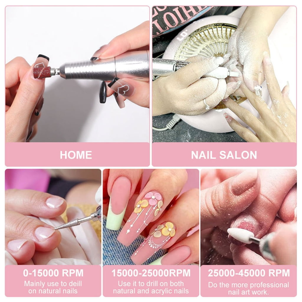 Nails Drill Set Electric Nails Drill Machine with Drill Bits Nails File Drill