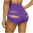 thumbnail image 4 of LVHAOGJOB Womens Shorts Elastic Waist Purple Comfy Shorts Pants for Women Solid Color, 4 of 6