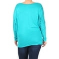 thumbnail image 4 of MOA COLLECTION Women's Plus Size Dolman Sleeve T-Shirt – Casual Solid Color Top, 4 of 4