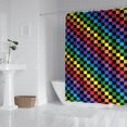 thumbnail image 2 of Colorful Rainbow Checkered Pattern Shower Curtain 72"x84" ,Bathroom Decorative Shower Curtains Set with 12 Hooks,Modern Waterproof Washable Shower Curtain, 2 of 6