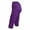 Purple, variant on Swuxness Women Yoga Casual Leggings Capris Pants Solid Color Elastic Waist Breathable Wear