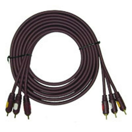 Audio 2000s ADC211A 6.7 x6/6/6mm 3 RCA Male to 3 RCA Male Audio-Video Cable with Spiral Shield to Minimize Interference
