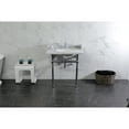 thumbnail image 3 of Kingston Brass LMS3030MBSQ1 Pemberton 30" Carrara Marble Console Sink with Brass Legs (8-Inch, 3-Hole), Carrara Marble White/Polished Chrome, 3 of 8