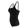 thumbnail image 5 of Clearance! Hontri Women's Solid Color Pleated Suspender Fashionable Swimsuit One Piece Swimsuit Women Black Xxl, 5 of 6