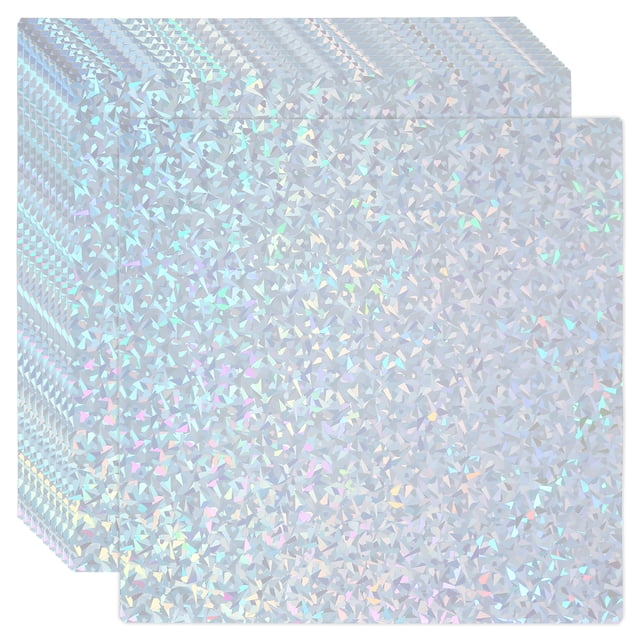 Uxcell 12"x12" Holographic Cardstock, 10 Pack Metallic Iridescent Mirror Paper Foil Board Reflective Sheets, Style 2