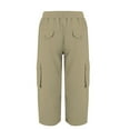 RPVATI Cargo Capris for Women Relaxed Fit Elastic High Waist Summer