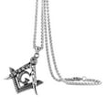 thumbnail image 4 of HZMAN Mens Cubic Zirconia Freemason Symbol Masonic Stainless Steel Pendant Necklace 22+2 inch Chain (Silver), 4 of 8