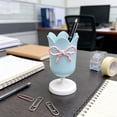 thumbnail image 5 of Tulip Pencil Holder Pen Cup for Desk with Bow Design, Cute Macaron Color Plastic Makeup Brush Holder and Desktop Organizer for Students and Office, 5 of 6