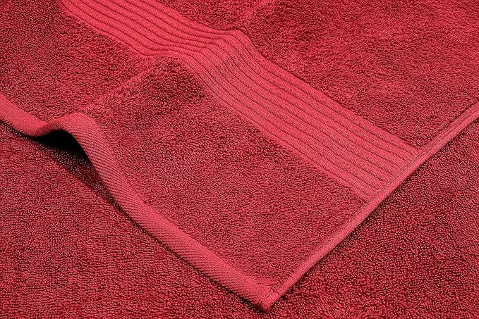 Dewalls Maisons 4-Pack Large Bath Towels, 100% Cotton 27x54 Inches, Quick Drying, Super Absorbent, Perfect for Daily Use, Bathroom & Hotel - Burgundy Color