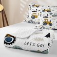 thumbnail image 4 of Erosebridal Cartoon Construction Truck Twin Quilt Set,Pine Tree Twin Coverlet Set For Boys,2 Pieces, 4 of 7