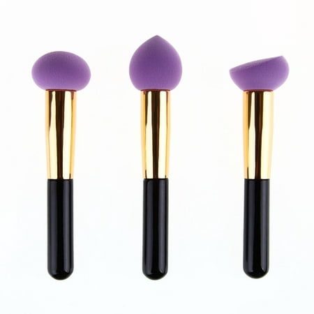 3pcs Makeup Puff Brush Liquid BB Cream Foundation Powder Sponge Brushes Flawless Beauty Cosmetic Tools -