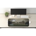 thumbnail image 2 of Gothic Computer Mouse Pad, Old Village and Graves with Medieval Castle and Full Moon Birds Fog Horror Art, Rectangle Non-Slip Rubber Mousepad Large, 31" x 12" Gaming Size, Beige Green, by Ambesonne, 2 of 2
