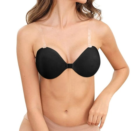 LELINTA Women's Adhesive Push-up Bra Strapless Self Silicone Reusable  Backless Invisible Sticky Bra 
