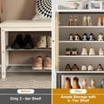 thumbnail image 5 of Homhougo Freestanding Shoe Cabinet with 3 Rattan Doors, 7-Tier Shoe Storage Organizer with Adjustable Shelves for Entryway, Hallway, Living Room, Closet, Boho Style, 5 of 9
