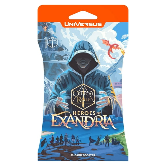 UniVersus: Critical Role: Heroes of Exandria - Booster Pack - 11 Card Hanging Pack, Randomly Assorted, Deck-Building Collectible Card Game