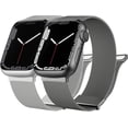 thumbnail image 1 of [2 PACK] Metal Stainless Steel Bands Compatible with Apple Watch Bands 41mm 40mm 38mm 42mm 44mm 45mm, Loop Magnetic Milanese Mesh Strap for iWatch Bands Series 8 7 6 5 4 3 2 1 SE Women Men, 1 of 13