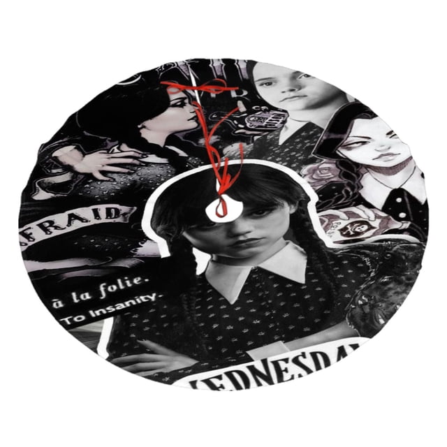 Falda para árbol de Navidad de Wednesday Addams, suave y divertida, decoración navideña navideña de granja de 30"
