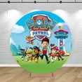 thumbnail image 3 of Fondo de fiesta con temática de la Patrulla Canina, fondo redondo para cumpleaños de niños, suministros para cachorros, decoración de cubierta cilíndrica para baby shower, pancarta y póster, 3 of 4