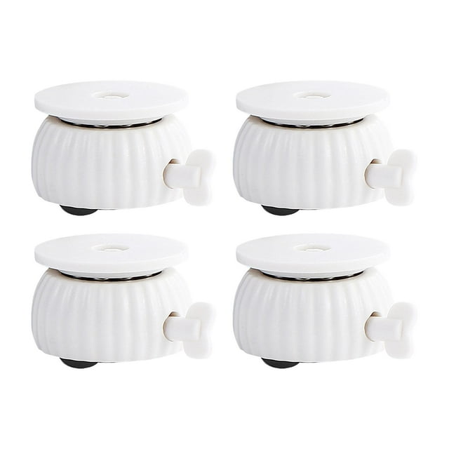 S SERENABLE 4Pcs Round Swivel Plate Caster Wheel 360 degree Rotation Easily Install with Brake Black Wheel White