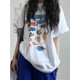 thumbnail image 1 of Women'S Casual Cartoon Print Long Sleeveless Pullover Crew Neck Summer T-Shirt Top tee, 1 of 8