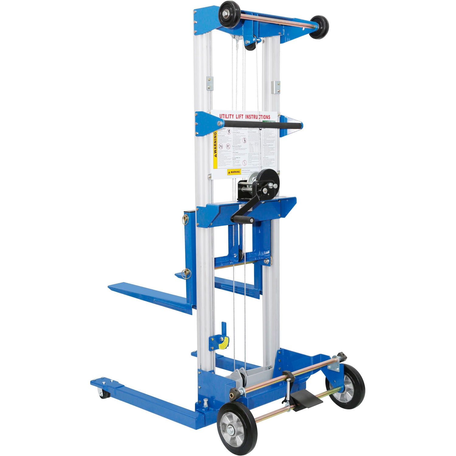 Global Industrial Lightweight Hand Operated Lift Truck with Straddle Legs, 400 Lb. Capacity