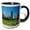 Black/White, variant on 3drose, Millennium Park with Michigan Avenue Skyline, Chicago, Illinois, 11oz Two-tone Blue Mug