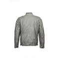 thumbnail image 3 of Perry Ellis Mens Metallic Faux Leather Bomber Jacket (Medium, Castlerock), 3 of 4