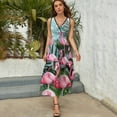 thumbnail image 5 of Flamingo Pattern Sleeveless Dress Female Clothing Dress Women Summer 2025 Dress, 5 of 7