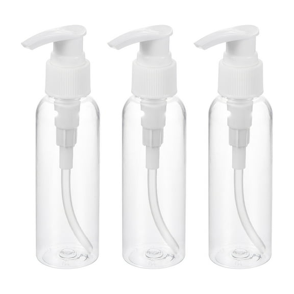 Uxcell 100ml Lotion Dispenser Refillable Airless Pump Bottles, Clear 3 Pack