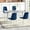 Blue Chairs, variant on 5-Piece 51" Rectangular Glass Dining Table, Clear Tempered Glass Table & 4 Velvet Chairs with Metal Legs for Kitchen, Meeting Room